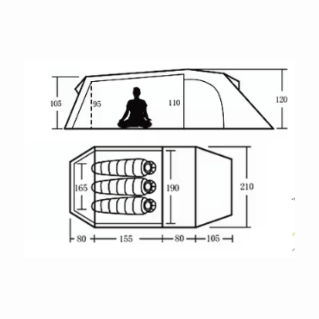 Mon Esprit Nature Vert Tente de camping 4 saisons - Hiking 3/4P